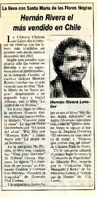 Hernán Rivera el más vendido en Chile.  [artículo]