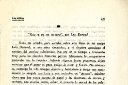 Gente de mi tiempo", por Luis Durand  [artículo] Fidel Araneda Bravo.