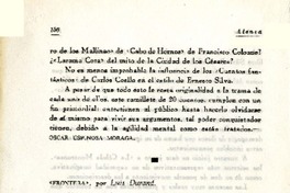 Frontera", por Luis Durand  [artículo] Olga Acevedo.