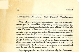 Reflexiones acerca de "Frontera" y el criollismo  [artículo] David Perry B.