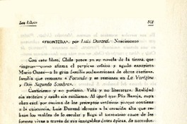 Frontera" por Luis Durand  [artículo] Jorge Jobet.