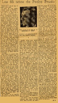 Los 65 años de Pedro Prado  [artículo] M.V.