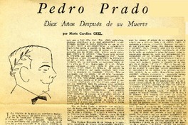 Pedro Prado diez años después de su muerte  [artículo] María Carolina Geel.