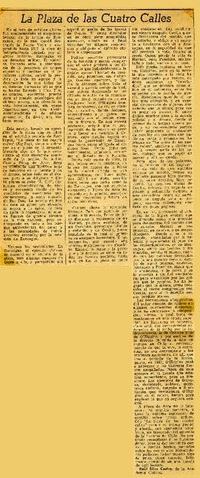 La plaza de las cuatro calles  [artículo] Raúl Silva Castro.
