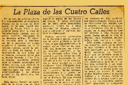 La plaza de las cuatro calles  [artículo] Raúl Silva Castro.