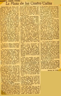 La plaza de las cuatro calles  [artículo] Hernán del Solar.