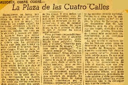 La plaza de las cuatro calles  [artículo] Hernán del Solar.