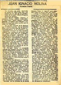 Juan Ignacio Molina  [artículo] Raimundo Barros B.