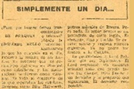 Simplemente un día --  [artículo]