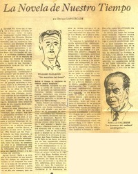 La novela de nuestro tiempo  [artículo] Enrique Lafourcade.