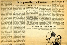 De la precocidad  [artículo] M.C.G.