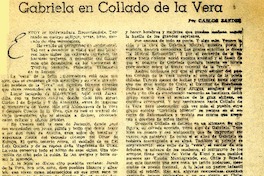 Gabriela en Collado de la Vera  [artículo] Carlos Sander.