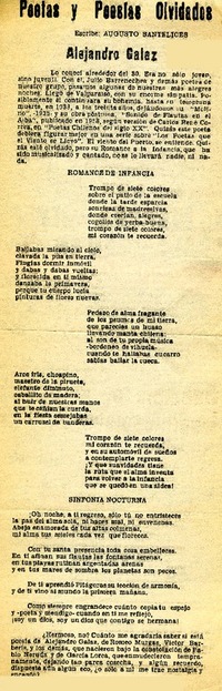 Poetas y Poesías olvidadas...  [artículo]Augusto Santelices.