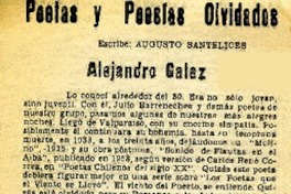 Poetas y Poesías olvidadas...  [artículo]Augusto Santelices.