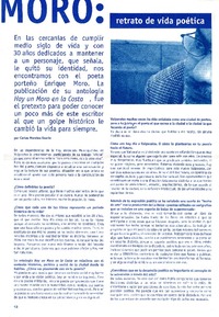 Moro, retrato de vida poética (entrevistas) [artículo] Carlos Morales Osorio