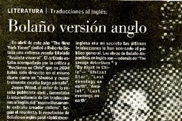 Bolaño versión anglo  [artículo].