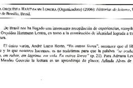Historias de leitores  [artículo] Irma Césped Benítez.