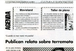 Publican relato sobre terremoto  [artículo]Katherine Maldonado T.