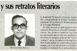 Matías Rafide y sus retratos literarios  [artículo]Luis Merino Reyes.