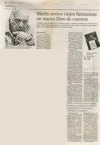 Marín revive viejos fantasmas en nuevo libro de cuentos  [artículo] Andrés Gómez Bravo.