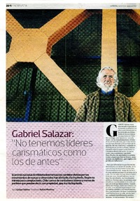 "No tenemos líderes carismáticos como los de antes" (entrevista)  [artículo] Gaspar Hübner.