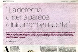 "La derecha chilena parece clínicamente muerta" (entrevista)  [artículo] Gaspar Hübner.