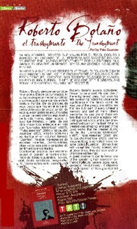 Roberto Bolaño el trashumante  [artículo] Pato Guzmán.