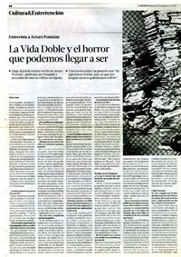 La vida doble y el horror que podemos llegar a ser (enrevista)  [artículo] Héctor Soto.