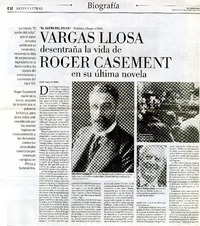 Vargas Llosa desentraña la vida de Roger Casement en su última novela  [artículo] Pedro Pablo Guerrero.