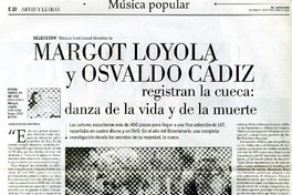 Margot Loyola y Osvaldo Cádiz registran la cueca  [artículo] Nicolás Rojas Inostroza.