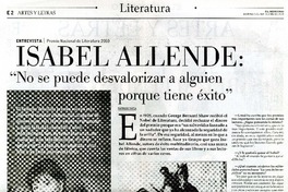 "No se puede desvalorizar a alguien porque tiene éxito" (entrevista)  [artículo] Patricio Tapia.