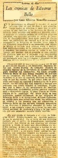Las crónicas de Edwards Bello  [artículo] Luis Alberto Mansilla.