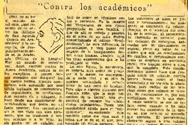 Contra los académicos  [artículo] M. C. V.