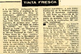 Tinta Fresca  [artículo] Hernán Loyola.