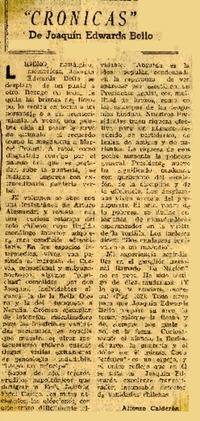 Crónicas  [artículo] Alfonso Calderón.