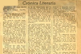 Memorias de una mujer irreverente  [artículo] Alone.