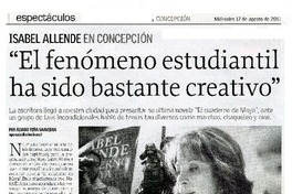 Isabel Allende en Concepciòn  [artículo] Alvaro Peña Saavedra.