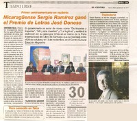Nicaragûense Sergio Ramìrez ganò el Premio de Letras Josè Donoso  [artículo] Marìa Josè Cabezas.