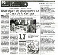 Exposiciòn de caricaturas en la Casa de la Cultura  [artículo] Cèsar Hormazàbal.