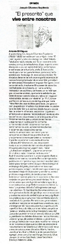 El proscrito que vive entre nosotros  [artículo] Antonio Gil Iñìguez.