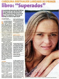 Carolina Brethauer lanzarà su primer libro "Superados"  [artículo] Claudia Pizarro M.