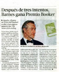Despuès de tres intentos, Barnes gana Premio Booker  [artículo]