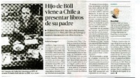 Hijo de Böll viene a Chile a presentar libros de su padre  [artículo] Roberto Careaga C.