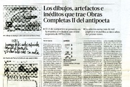 Los dibujos, artefactos e inéditos que trae Obras Completas II del antipoeta  [artículo] Javier García.