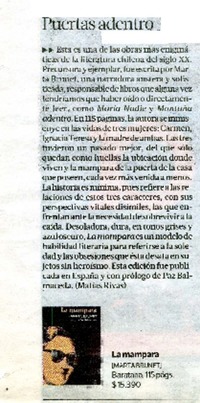 Puertas adentro  [artículo] Matías Rivas.