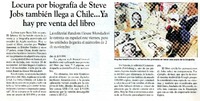 Locura por biografìa de steve Jobs tambièn llega a Chile...Ya hay pre venta del libro  [artículo]