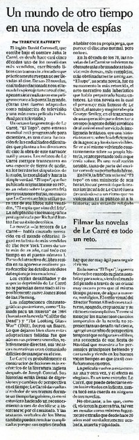 Un mundo de otro tiempo en una novela de espìas  [artículo] Terrence Rafferty.