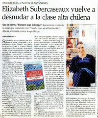 Elizabeth Subercaseaux vuelve a desnudar a la clase alta chilena  [artículo] Constanza Rojas V.