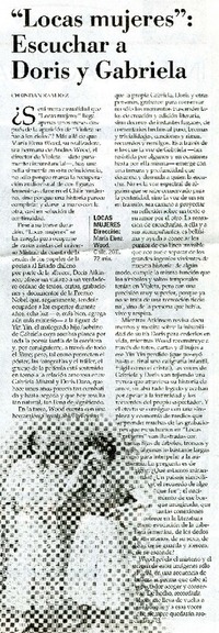 Locas mujeres . escuchar a Doris y Gabriela  [artículo] Christian Ramìrez.