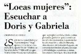 Locas mujeres . escuchar a Doris y Gabriela  [artículo] Christian Ramìrez.